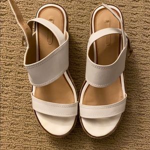White platform sandals with thick straps